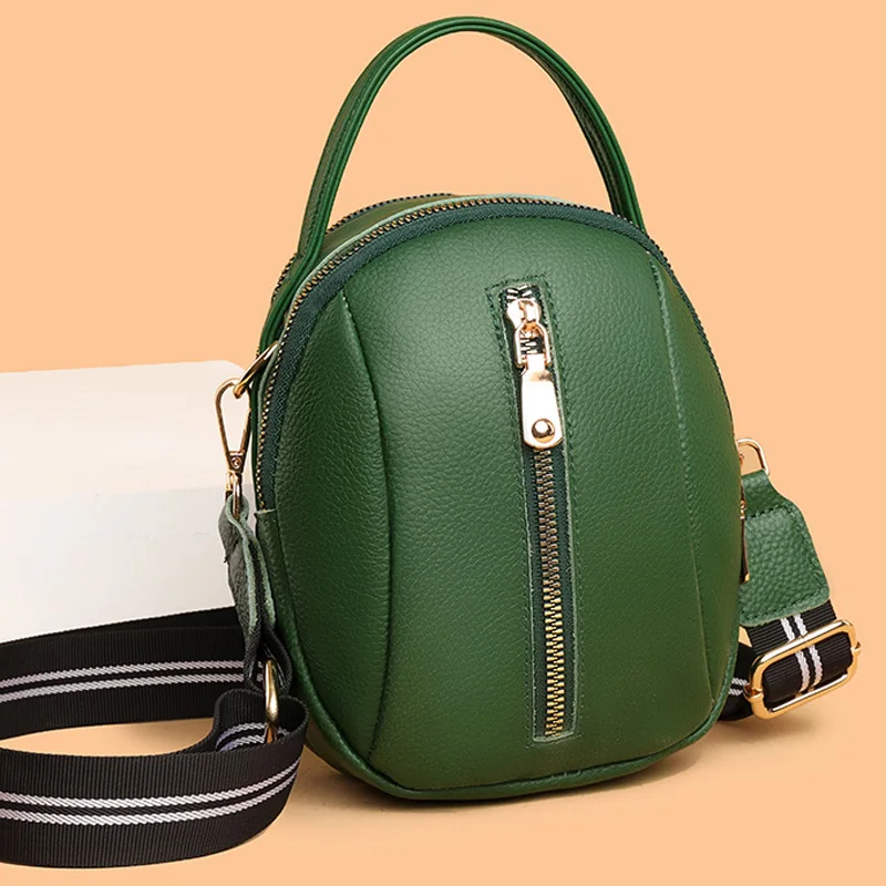 

100% Genuine Leather Crossbody Bags Small Shoulder Messenger Bag for Woman Black Bolsas Ladies Phone Purse Zipper Pocket