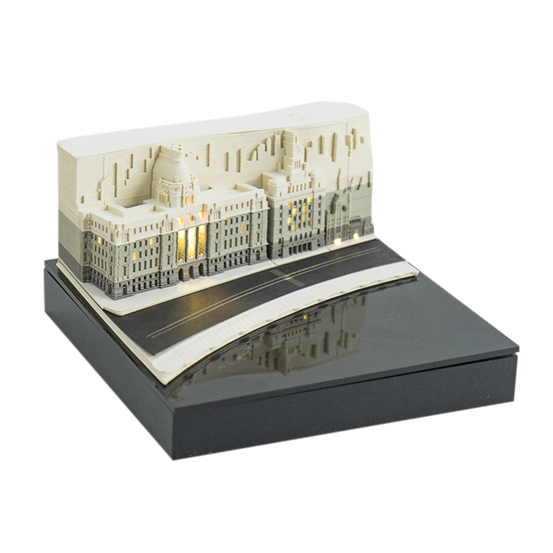 Креативный 3D стерео блокнот для записей с подсветкой Shanghai Bund черный