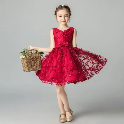 

Новинка, свадебное платье с цветочным рисунком для девочек, платье принцессы, Модное детское платье для подиума, костюм из пушистой пряжи дл...