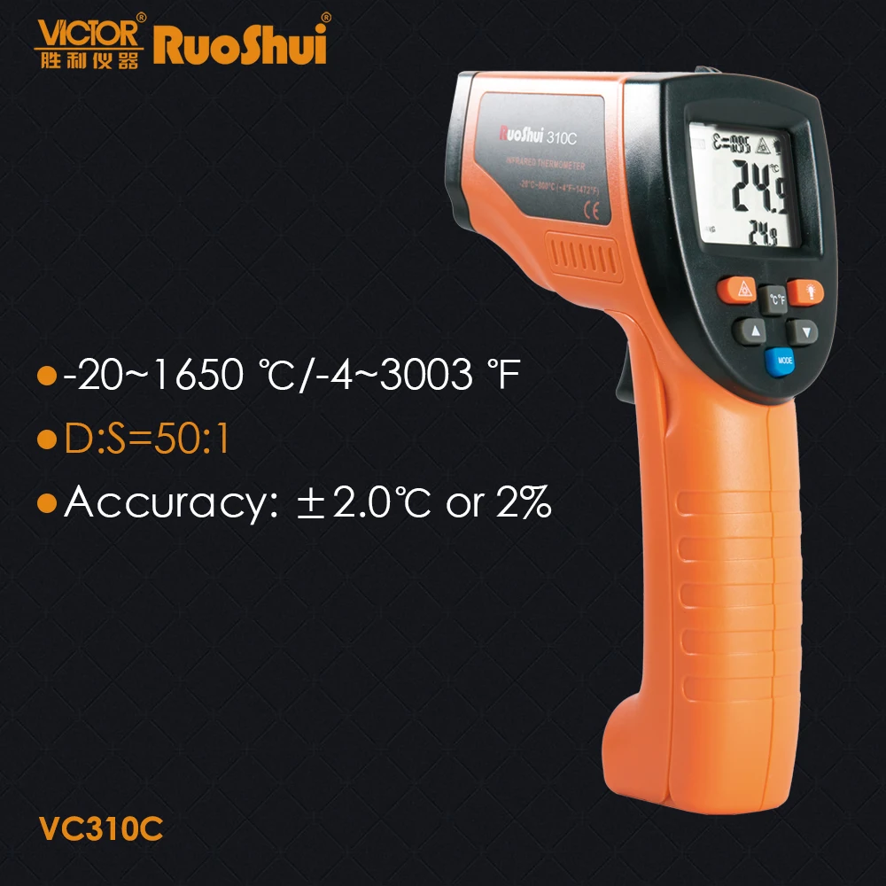 Цифровой инфракрасный термометр Ruoshui 310C 1650 градусов бытовой кухонный прибор для
