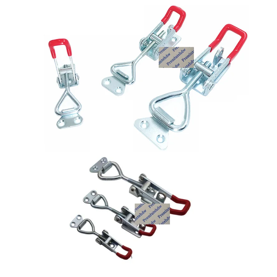 

2Pcs Iron 304 Stainless Steel Toggle Hasp Latch Clamp With Lock Hole U Shackle Trailer Industrial Box