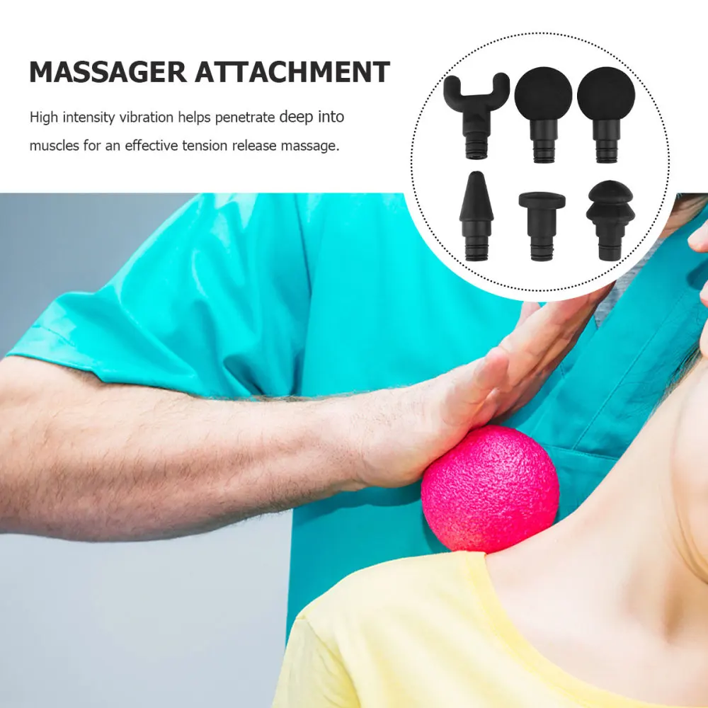 

6PCS/Set Muscle Relaxation Trigger Point Massager Replacement Adapter (Black)