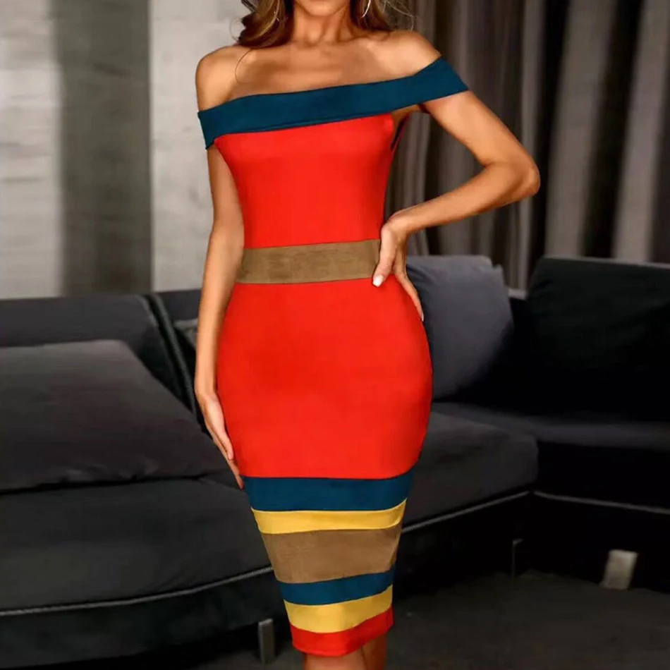 

Adyce 2022 New Summer Bandage Dress Women Vestidos Sexy Slash Neck Short Sleeve Off Shoulder Club Celebrity Evening Party Dress