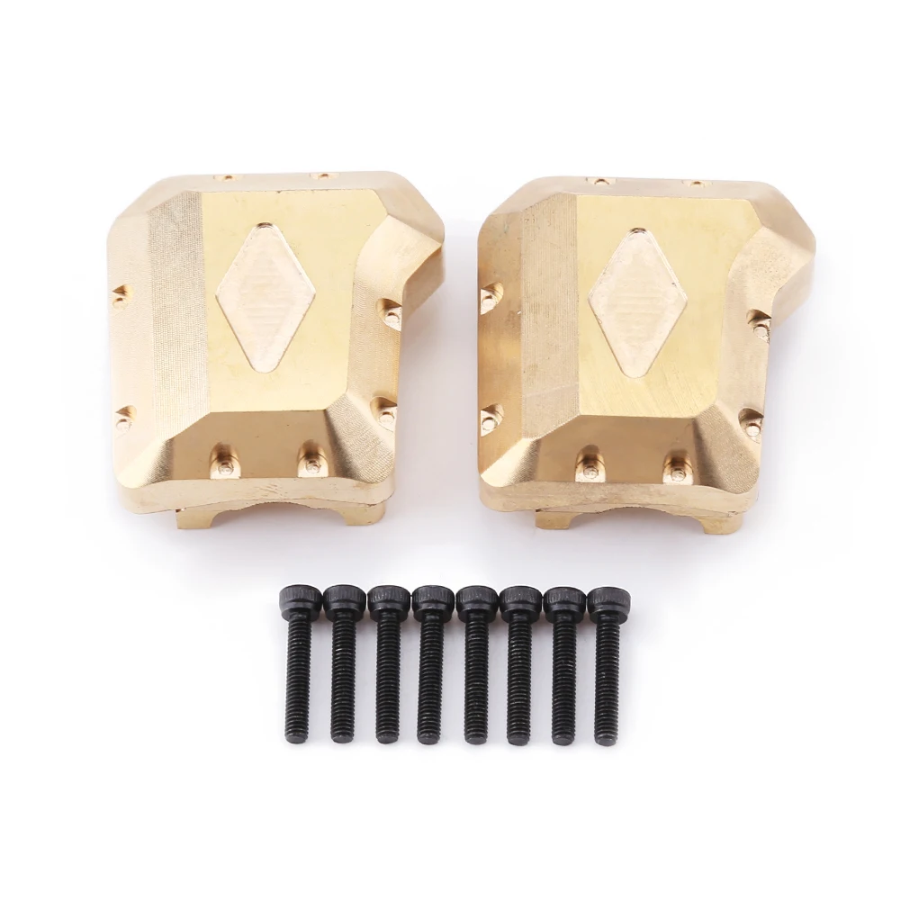 

2Pcs Brass Diff Covers Front Rear Brass Differential Cover Case Spare Part for Traxxas TRX4 1/10 RC Car Gadget