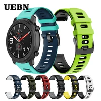 uebn 20mm 22mm silicone strap for huami amazfit gtr 42mm 47mm bracelet for xiaomi amazfit bip gts stratos 3 pace watchbands