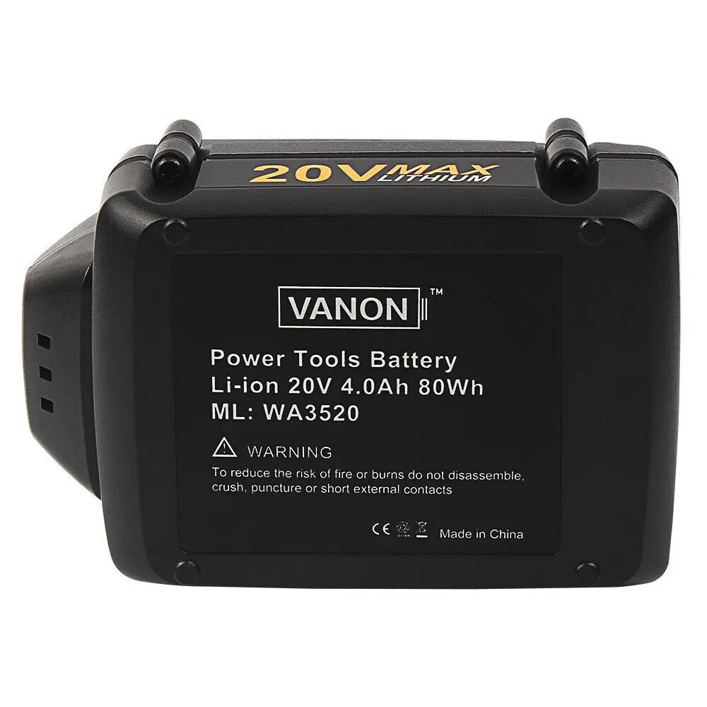 Вану 2 шт. 20V 4000 мА/ч, 4.0Ah WA3520 Перезаряжаемые Батарея для WORX-WA3742 WG155 WG160 WG255 WG545 WA3520 WA3525 WA3760 WA3553