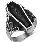 Мужское кольцо с гравировкой в виде вампира, винтажное, кольцо в форме гроба