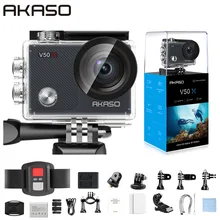 AKASO V50X WiFi Экшн-камера нативная 4K30fps Спортивная камера с сенсорным экраном EIS, регулируемый угол обзора 131 футов, водонепроницаемая камера