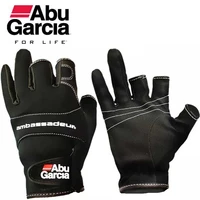 leather gloves for fishing glove three figner high quality aub garcia fabrics comfort anti slip fishing fingerless gloves