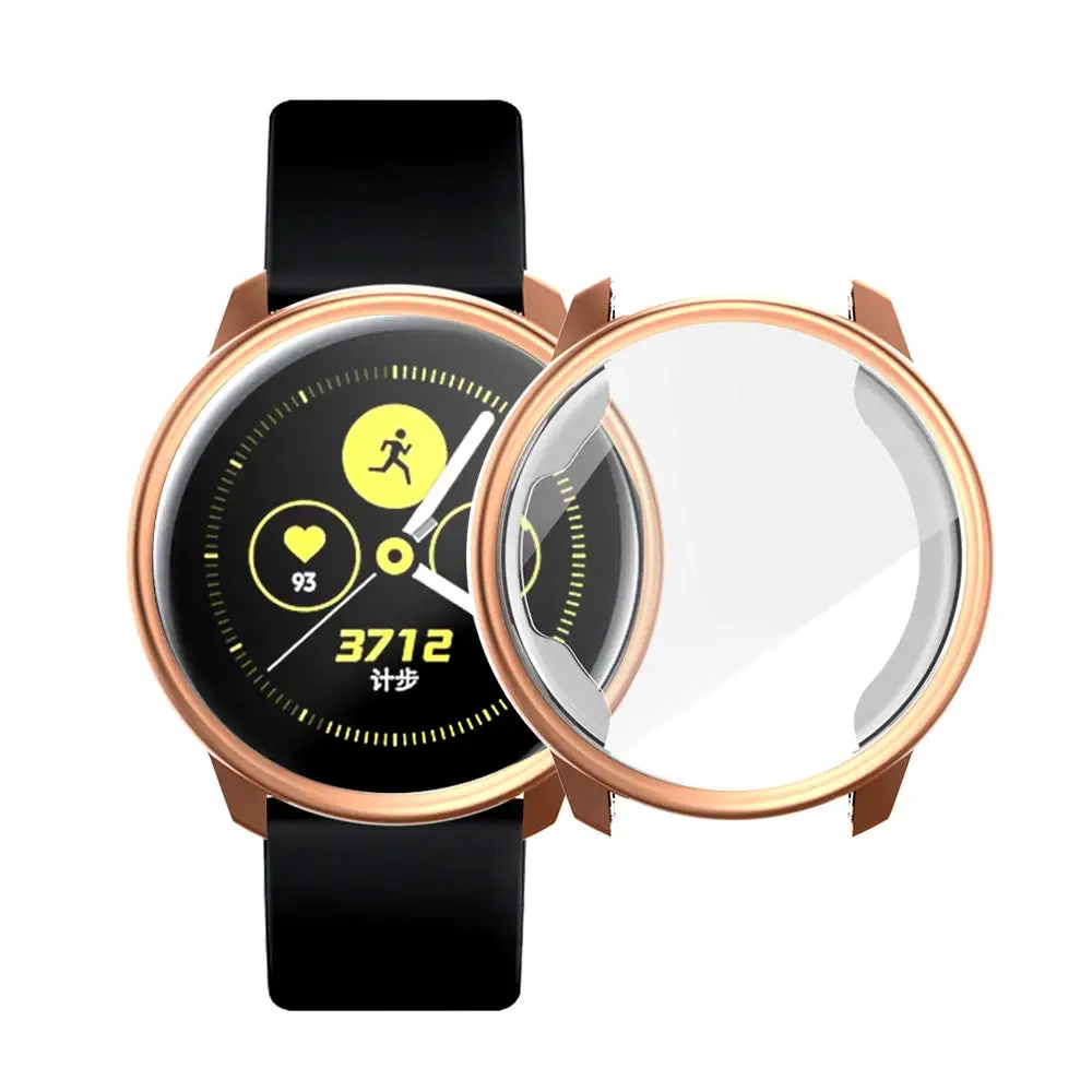 Champagne gold Защитный чехол для экрана для samsung Galaxy watch active 2 44 мм 40 мм мягкий Универсальный чехол из ТПУ бампер для часов Active2 аксессуары 44 - Цвет: Champagne gold
