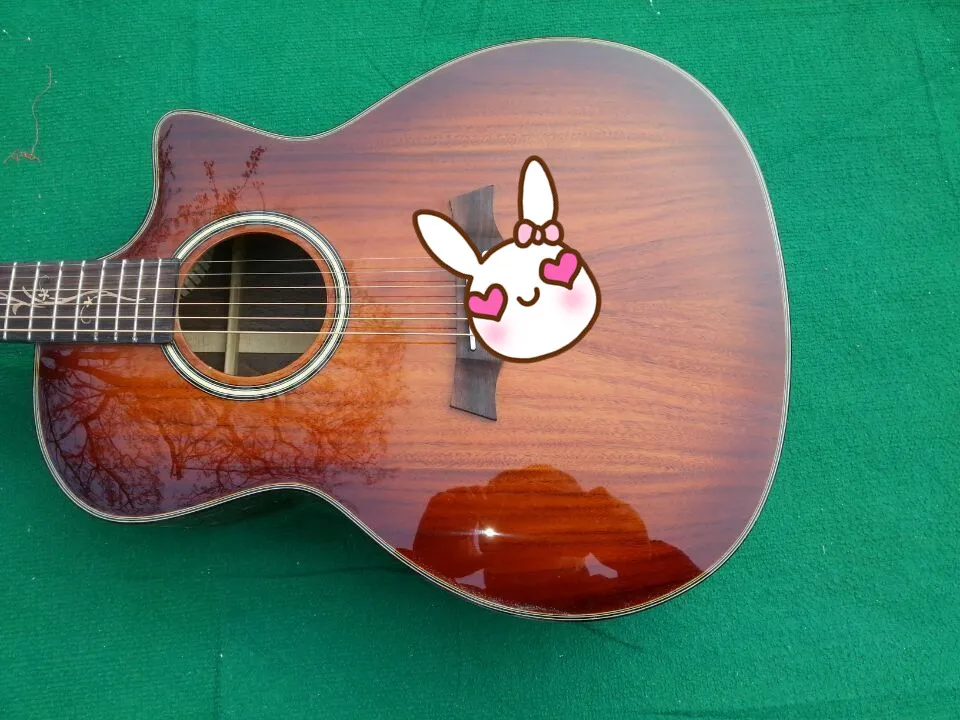 New+ Factory+ KOA body acoustic guitar Chaylor KOA electric acoustic guitar Free Shipping Sunset finish KOA acoustic