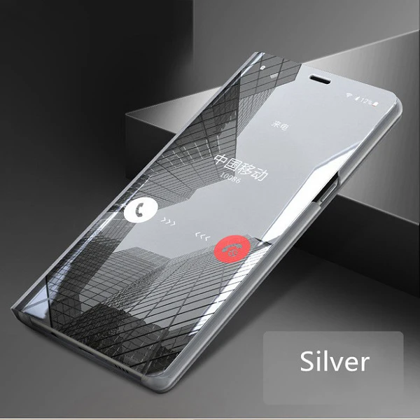 SILVER Clear View Смарт зеркало откидная крышка для Vivo IQOO Y17 Y15 Y97 Y95 Y91 NEX V15 X23 X21S X20 Y85 Y83 защитная крышка-чехол с подставкой - Цвет: SILVER