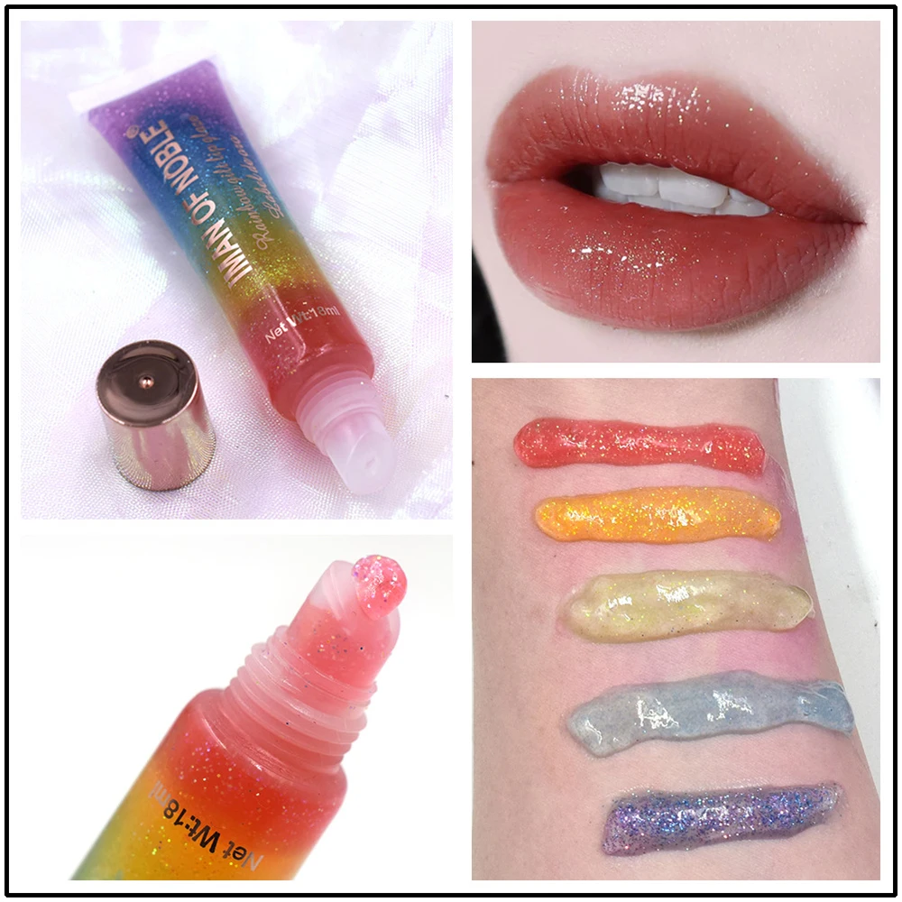 Зеркало воды радуги блеск для губ глазури прозрачные Стекло масло Матовая жидкая