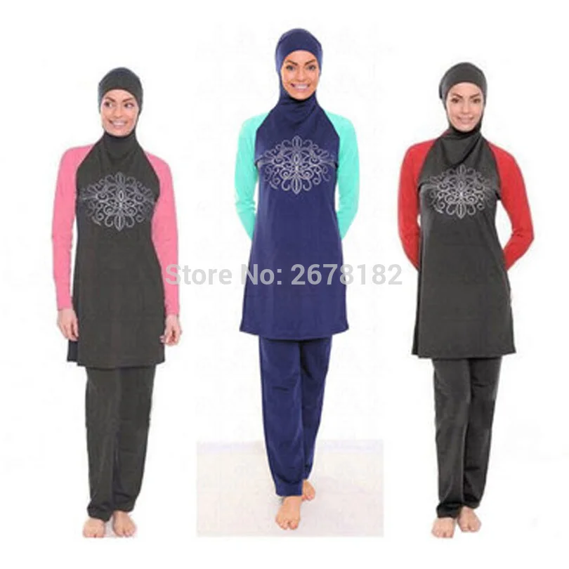 Скромная мусульманская купальная одежда Hajib исламский купальный костюм для