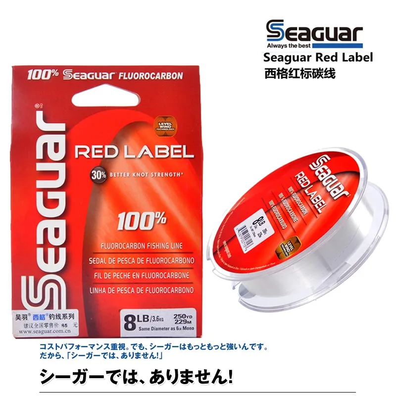 Seaguar Красная этикетка оригинальная 100% фторуглеродная леска 6lb 8lb 10lb 12lb морская или