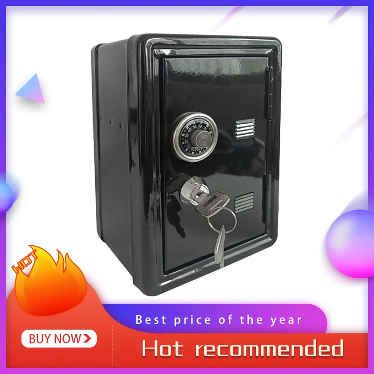 

Household Insurance Box Mini Metal Safe Creative Piggy Bank Key Insurance Cabinet Desktop Decoration