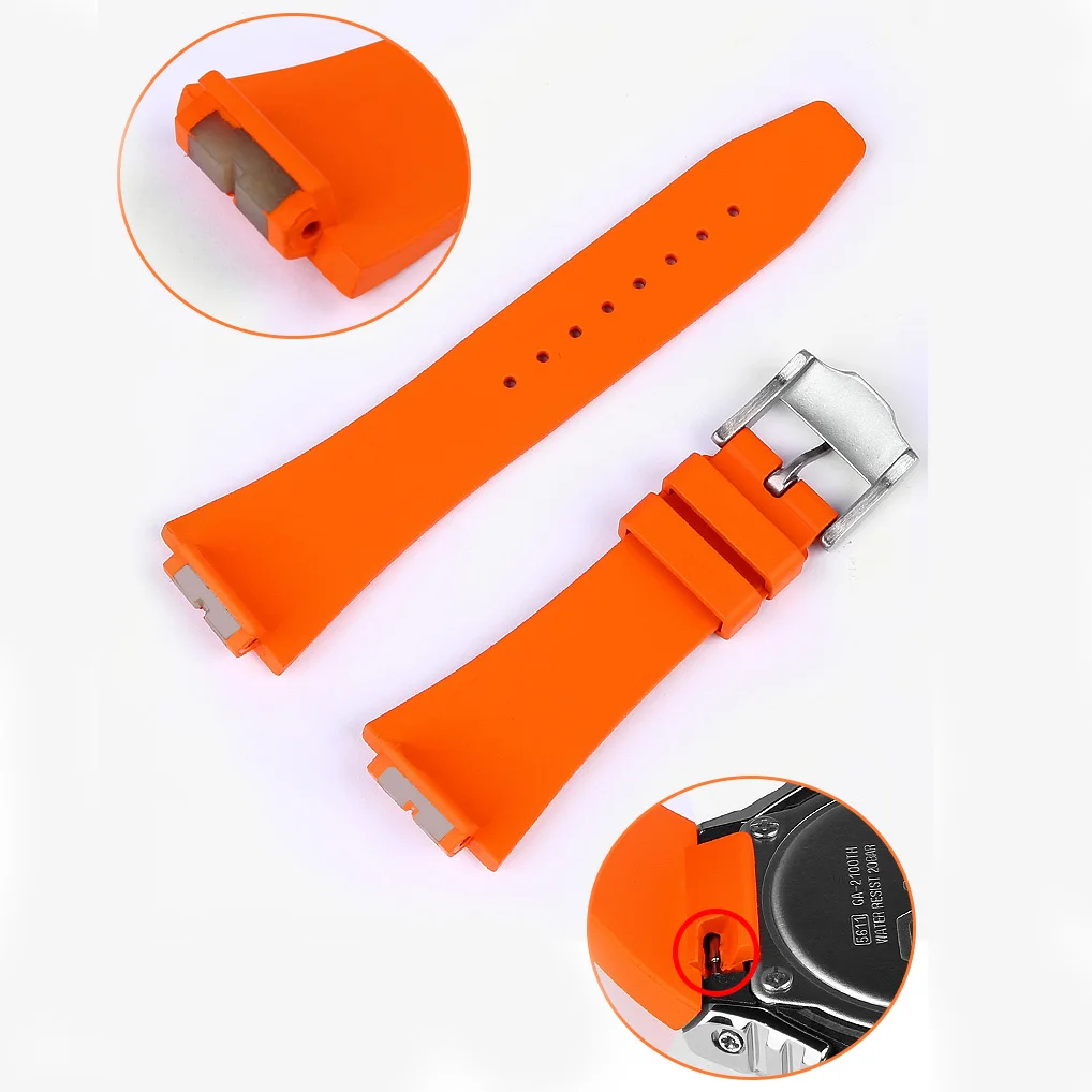 Premium-Grade Fluoro Rubber Watch Band for Casio G-SHOCK GA-2100/2110 GM-110/GM5600 Strap Metal Butterfly Buckle Accessories