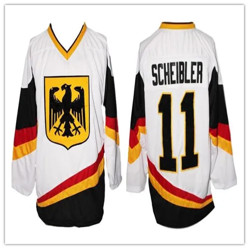 #11 scheibler #69 fritz Team Германия Ретро Классический мужской хоккейный Джерси Вышивка