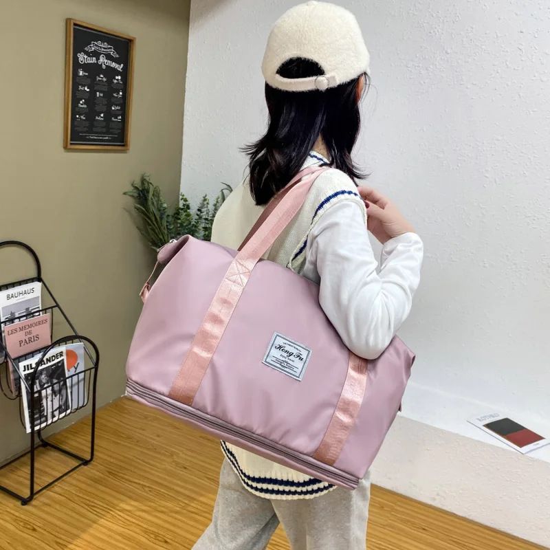 Separate Dry and Wet Gym Bag Female Swimming Bag Yoga Training Sports Bag Travel Bag Storage Bag Hand Luggage Large Bag