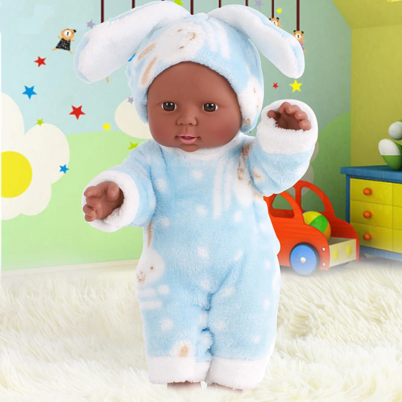 

30 Cm Rebirth Baby Doll Black Baby Full Body Silicone Baby Reborn Doll Simulation Baby Doll Bebes Reborn Real Baby Birthday Gift