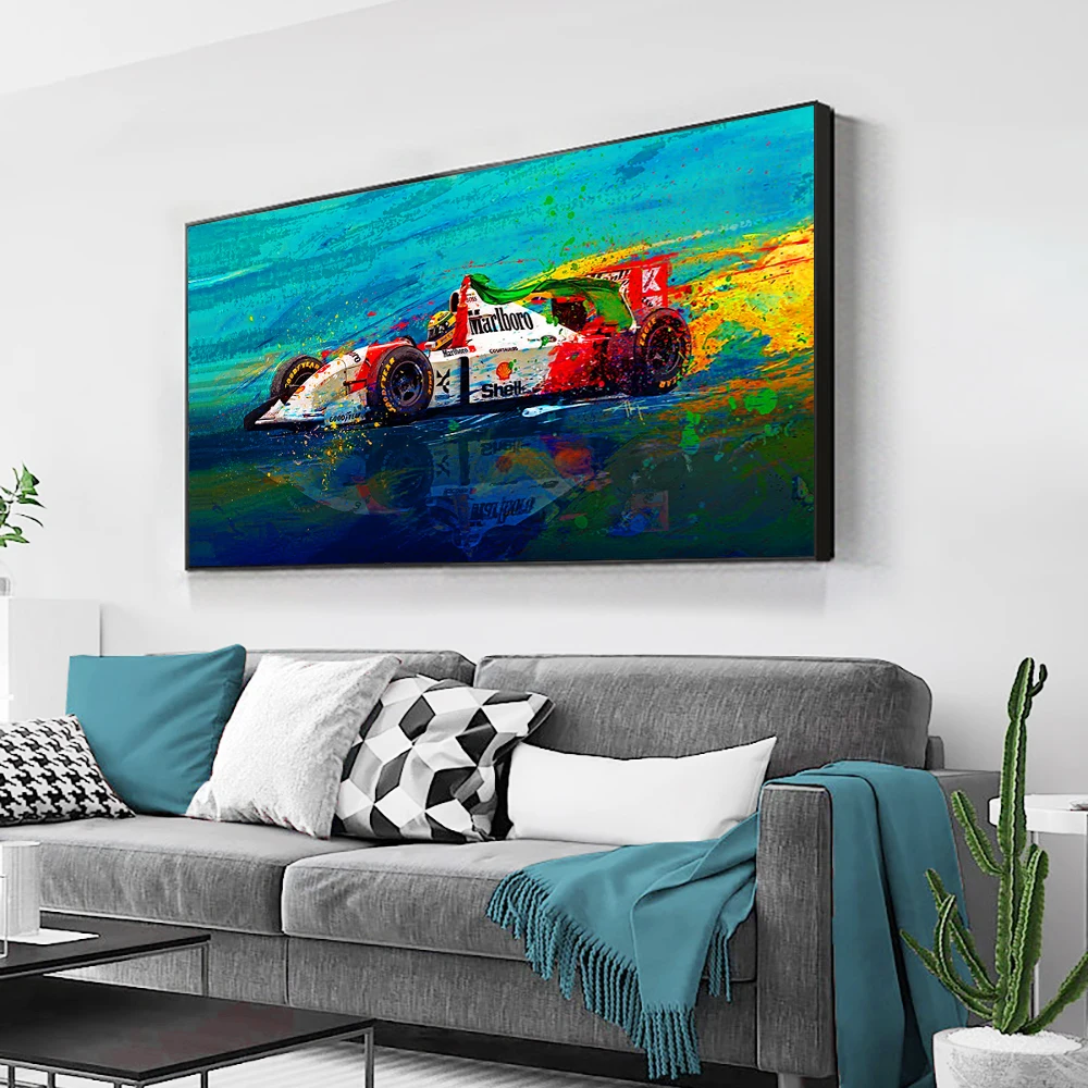Акварель F1 формула Mclaren чемпион мира гоночный автомобиль плакаты печать на стене
