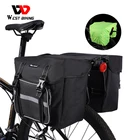 Сумка для заднего сиденья велосипеда, 25 л, WEST BIKING, защита от дождя, для езды на открытом воздухе, для горного и шоссейного велосипеда, сумка для заднего сиденья двойная корзина