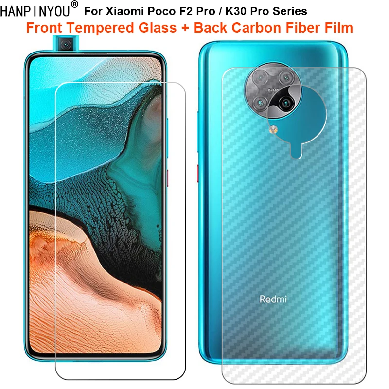 

Для Xiaomi POCO F2 Redmi K30 Ultra Pro Zoom 1 комплект = мягкая задняя углеволоконная пленка + закаленное стекло передняя защита экрана