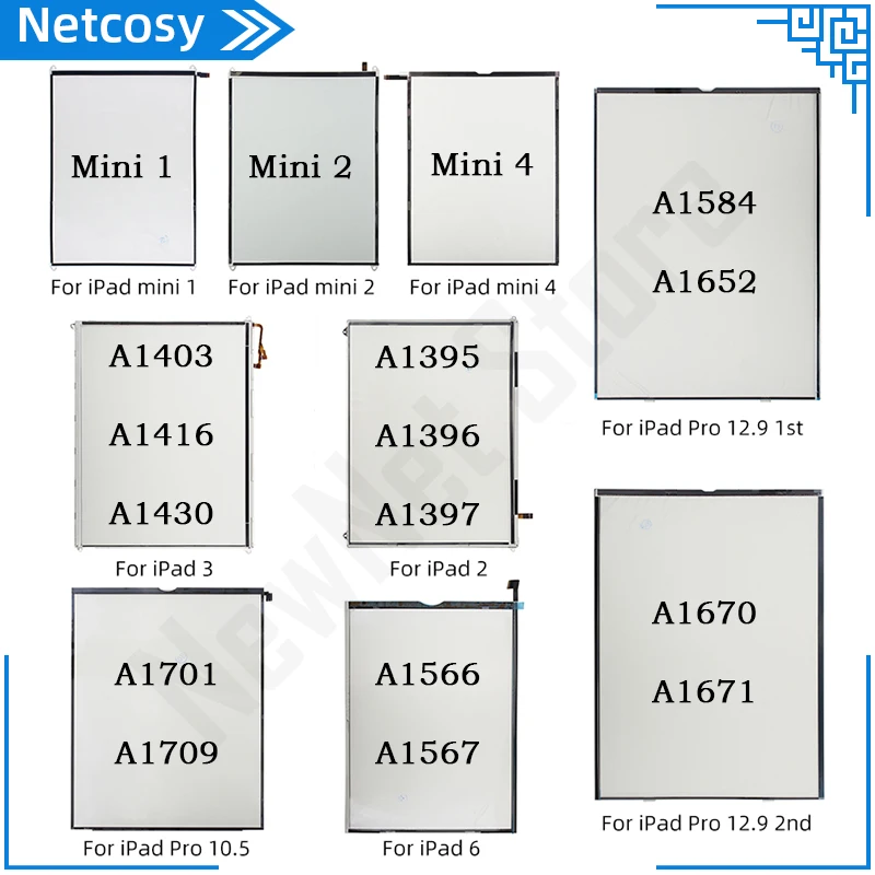 ЖК-дисплей Экран Задняя светильник пленка запасные части для ipad 2 3 Air Air2 Pro 10 5 &quot12