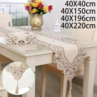 table runner embroidered floral lace table runner table cover chair sash for banquet baptism wedding party table decoration