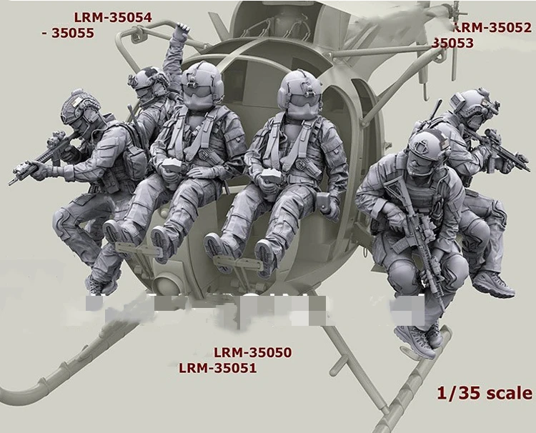 1/35 Resin Model Figure GK， 9PCS/set,There is no helicopter, Unassembled and unpainted kit