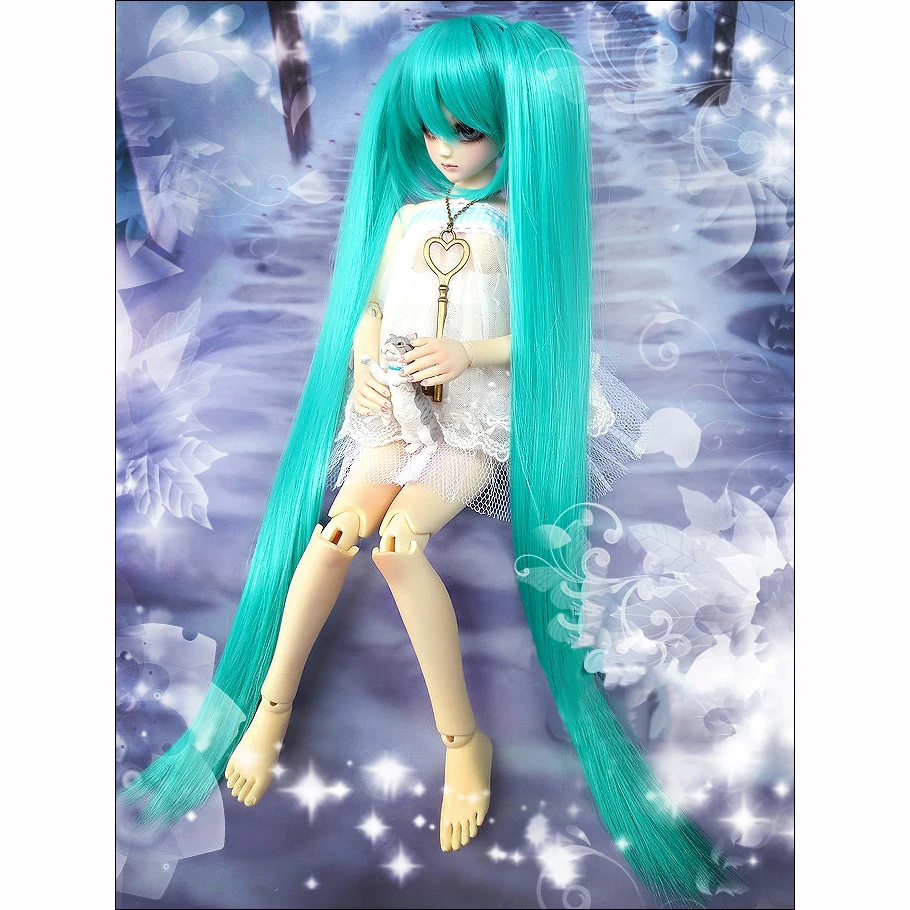 Парик для куклы Bybrana Bjd аккуратные челки тигр клипса двойной хвост аниме парик