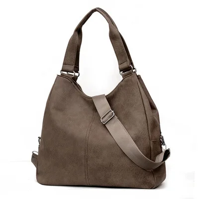 

Large Soft PU Leather Shoulder Bags for Women 2021 Casual Tote Women's Bag Women Sac A Main Quality Handbag Soid Color Handbags
