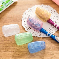 5pcslot portable toothbrush head cover case for travel hiking camping toothbrush box brush cap case support bathroom accessory