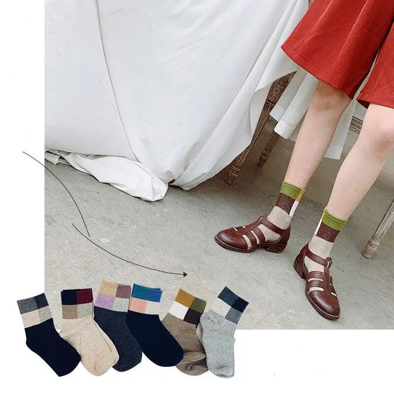 

New Clearance Sale Fashion Designer Woman Long Socks Harajuku Vintage Cotton Underwear Kawaii Cute Girl Long Socks Lingerie