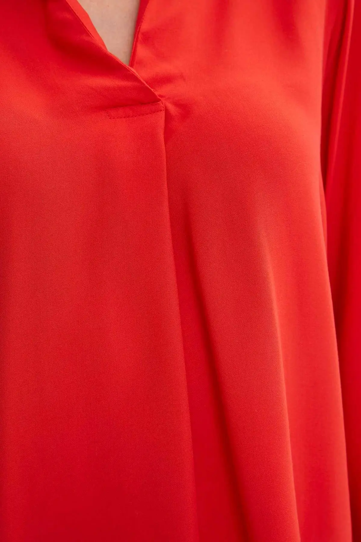 DeFacto ремешком Сезон осень Футболки и блузки в стиле Тенсел с длинным рукавом