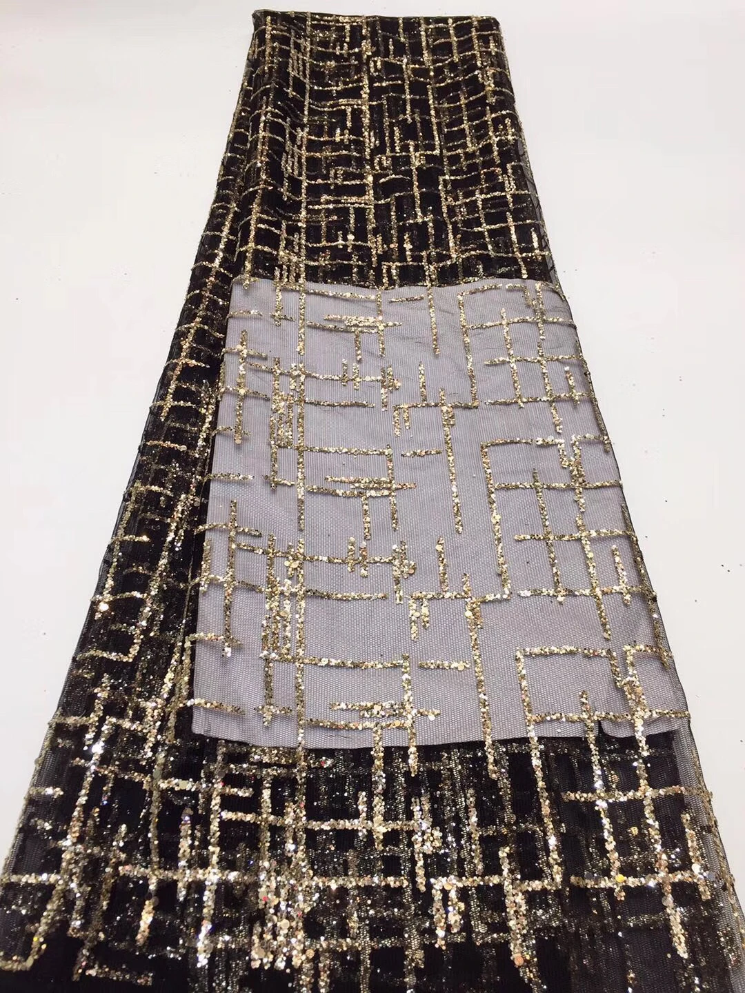 2020 высококачественное французское нигерийское Сетчатое кружево с блестками