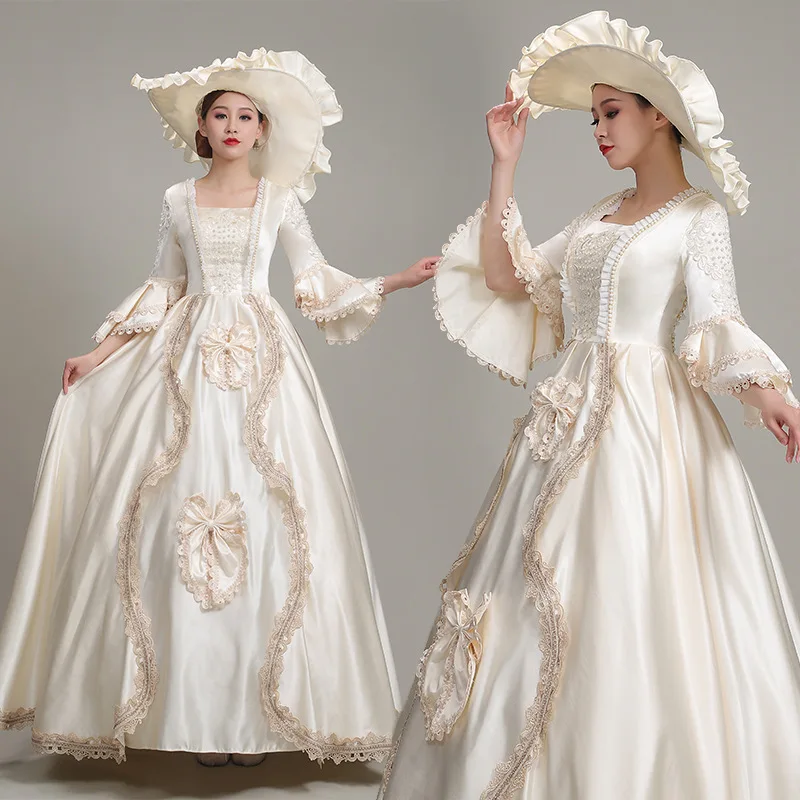 Женское платье с жемчугом в викторианском стиле для косплея винтажное бальное до