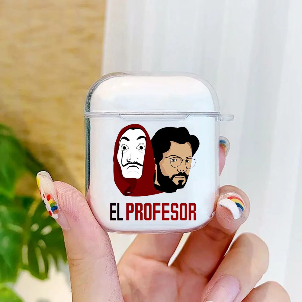 Чехол для наушников Aipods 1 2 мягкий прозрачный чехол Blutooth Airpods из бумаги с надписью