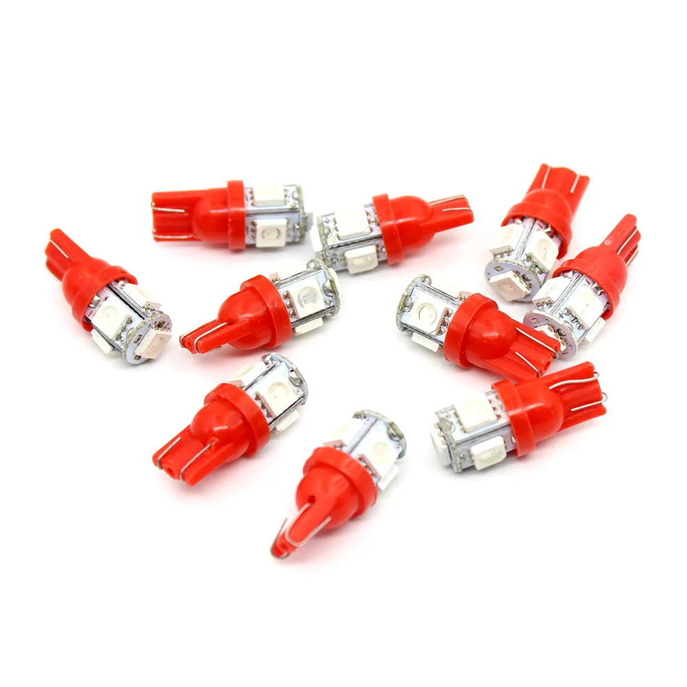 SANHOOII 10 шт. Автомобильный светодиодный светильник T10 5 SMD лампа для широкого чтения