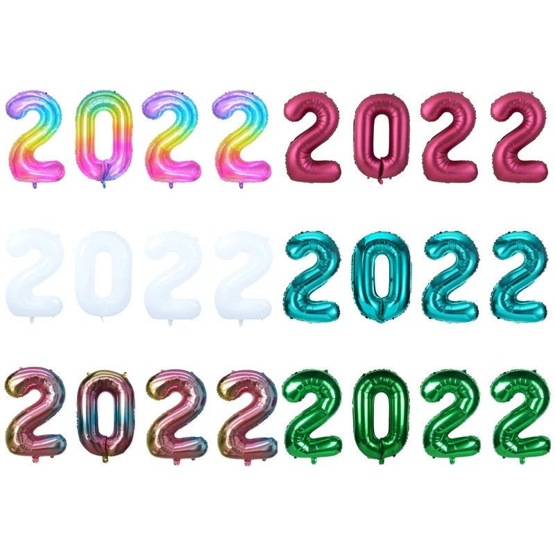 

2022 Balloons 32\40inch Aluminum Foil Number Balloon Happy New Year Balloon Eve Party Merry Christmas Decoration for Home Noel