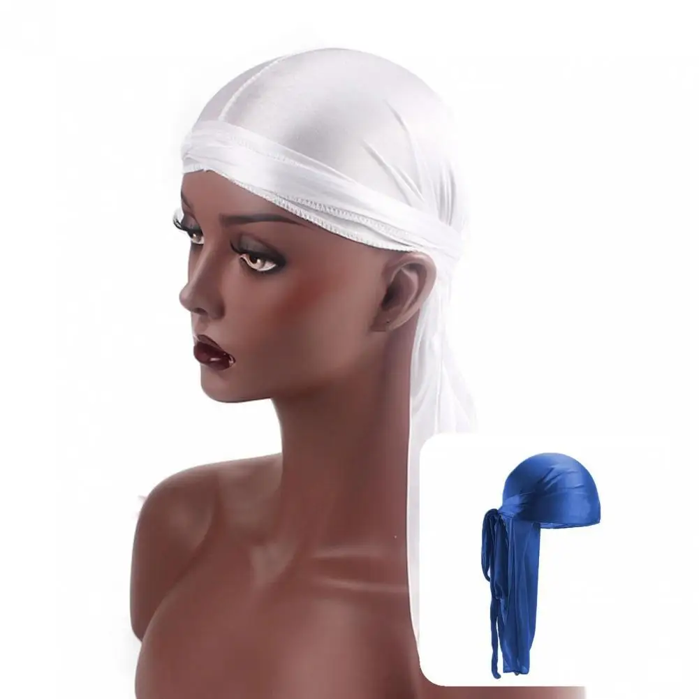 

Long Tail Hat All Match Casual Comfortable Solid Color Smooth Surface Wrap Hat