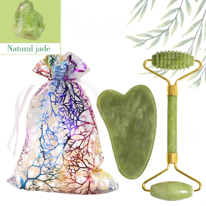 

3pcs Jade Gua Sha Massager For Face Pink Guasha Natural Stone Rose Quartz Gouache Scraper Body Massage Beauty Skin Care Slimming