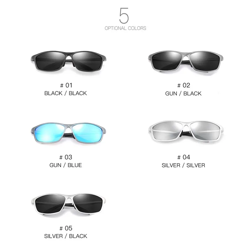 Мужские солнцезащитные очки с поляризацией в оправе из алюминия и магния|Мужские