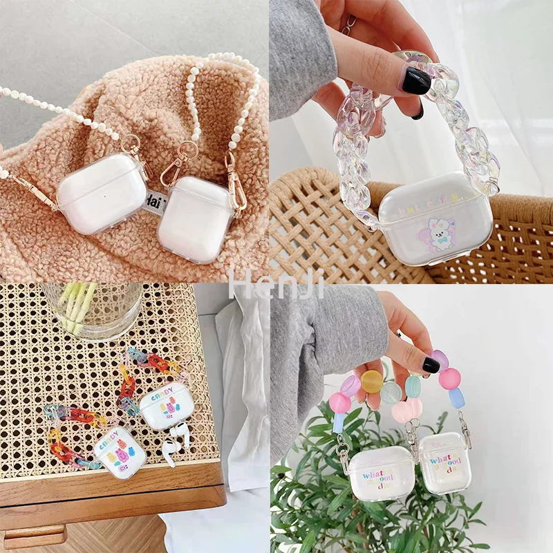 Симпатичные груша браслет в виде ракушки брелок прозрачные наушники чехол для