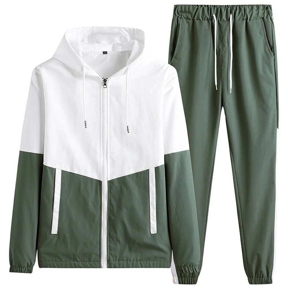 

Mens Sports Wear Lightweight Tracksuit Hoodie and Pants Set Men Workout Clothes Sweatsuit 2 Piece Set Fashion Set Breathable