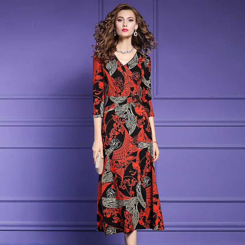 Женское облегающее платье с цветами новинка 2019 весеннее длинное знаменитости