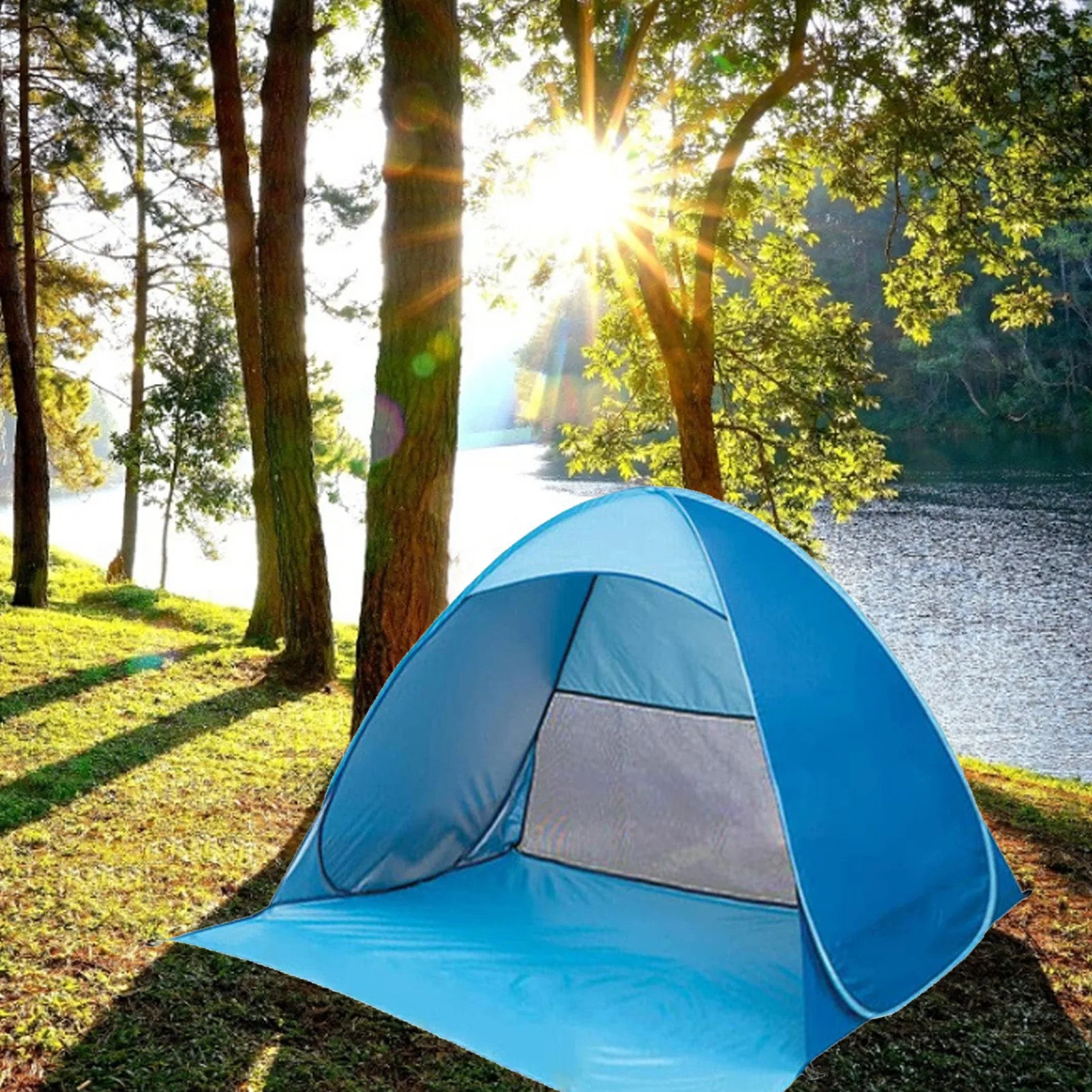 

Ultralight Beach Tent 2-3 people Folding Tent Pop Up Automatic Open Tent Family Tourist Fish Camping Fully Sun Shade Anti-UV