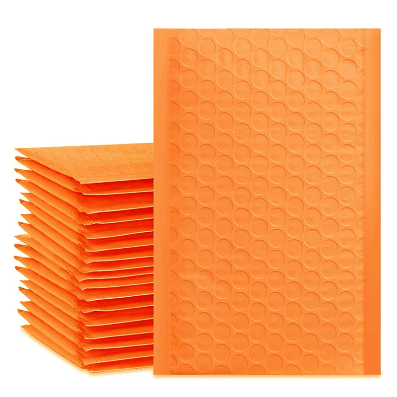 10 шт./упак. оранжевые конверты из пузырчатой пленки, 4x8 конверты из пузырчатой пленки, самозапечатывающиеся конверты, конверты из пузырчатой...
