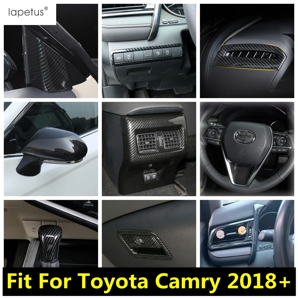 Аксессуары из углеродного волокна для Toyota Camry 2018 2021 передние фары лампы
