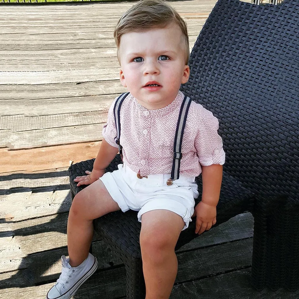 Одежда для малышей комплект одежды маленьких мальчиков рубашка + шорты штаны